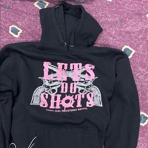 Farm Girl Black and Pink Hoodie
